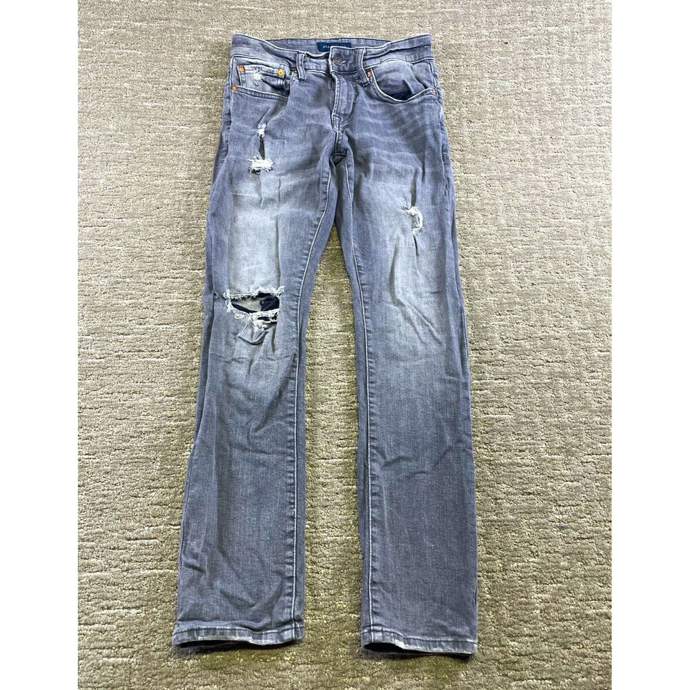 Men’s Aéropostale Slim Fit Gray Distressed Stretch Denim Jeans 5-Pocket 27x30